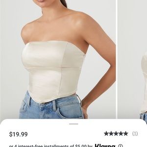 Satin cropped tube top